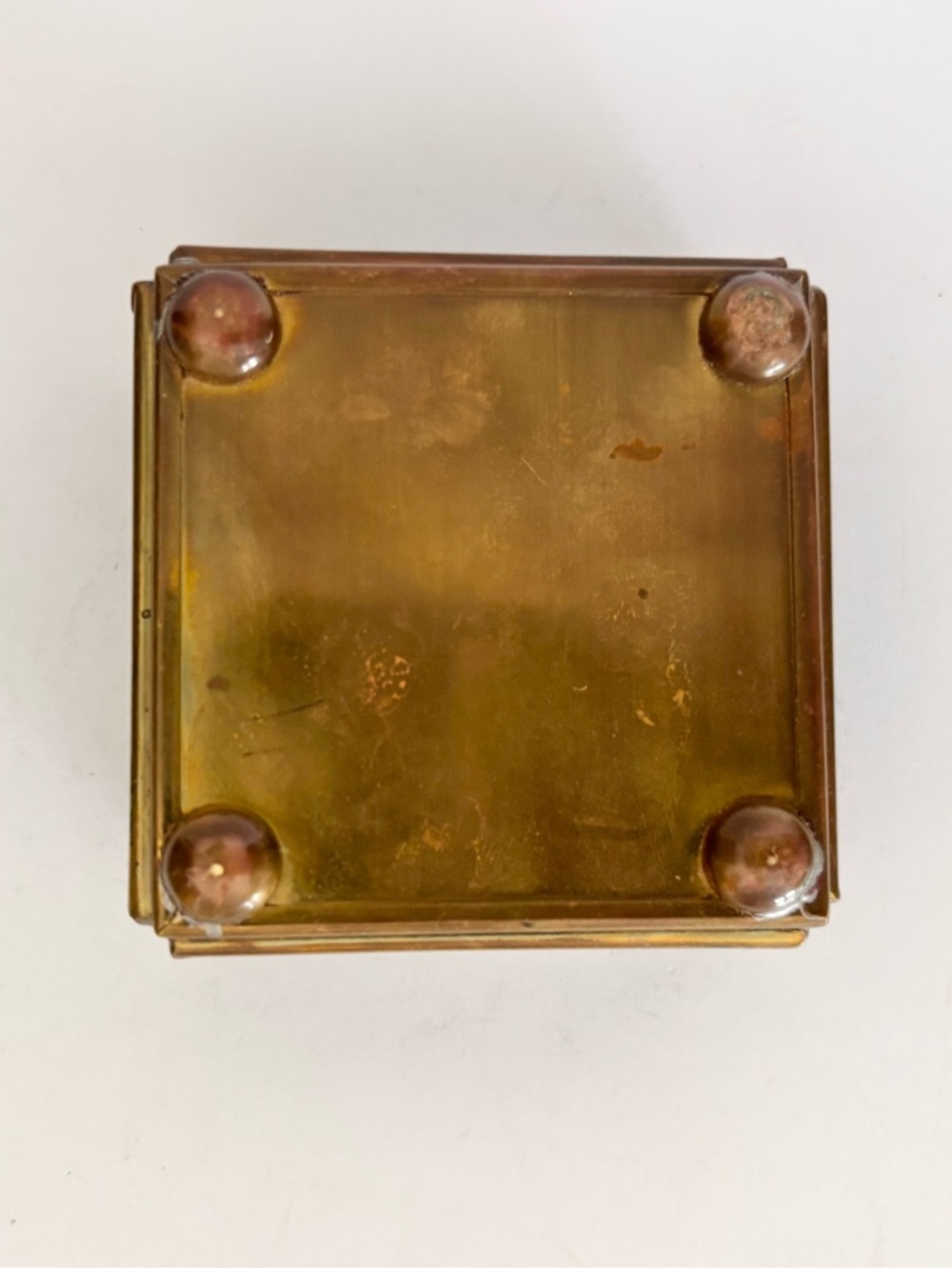 Vintage Celestial Themed Handcrafted Via Vermont Glass and Brass Trinket Box - Picture 6 of 11